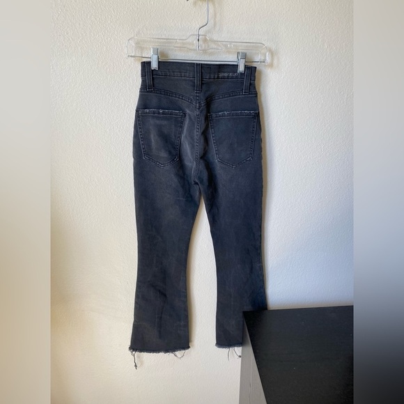 Current/elliott Women’s Jeans charcoal Size 23 Raw-hem Bootcut Ankle Crop Jeans - Picture 4 of 9